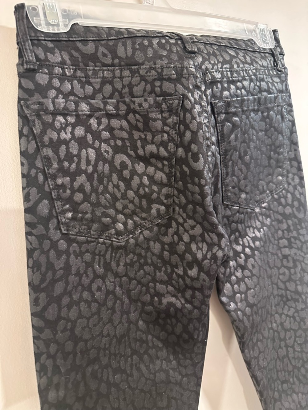 Black Orchid Gisele HighRise Super Skinny Black Leopard ShinyGray Textured Jeans - Picture 8 of 16